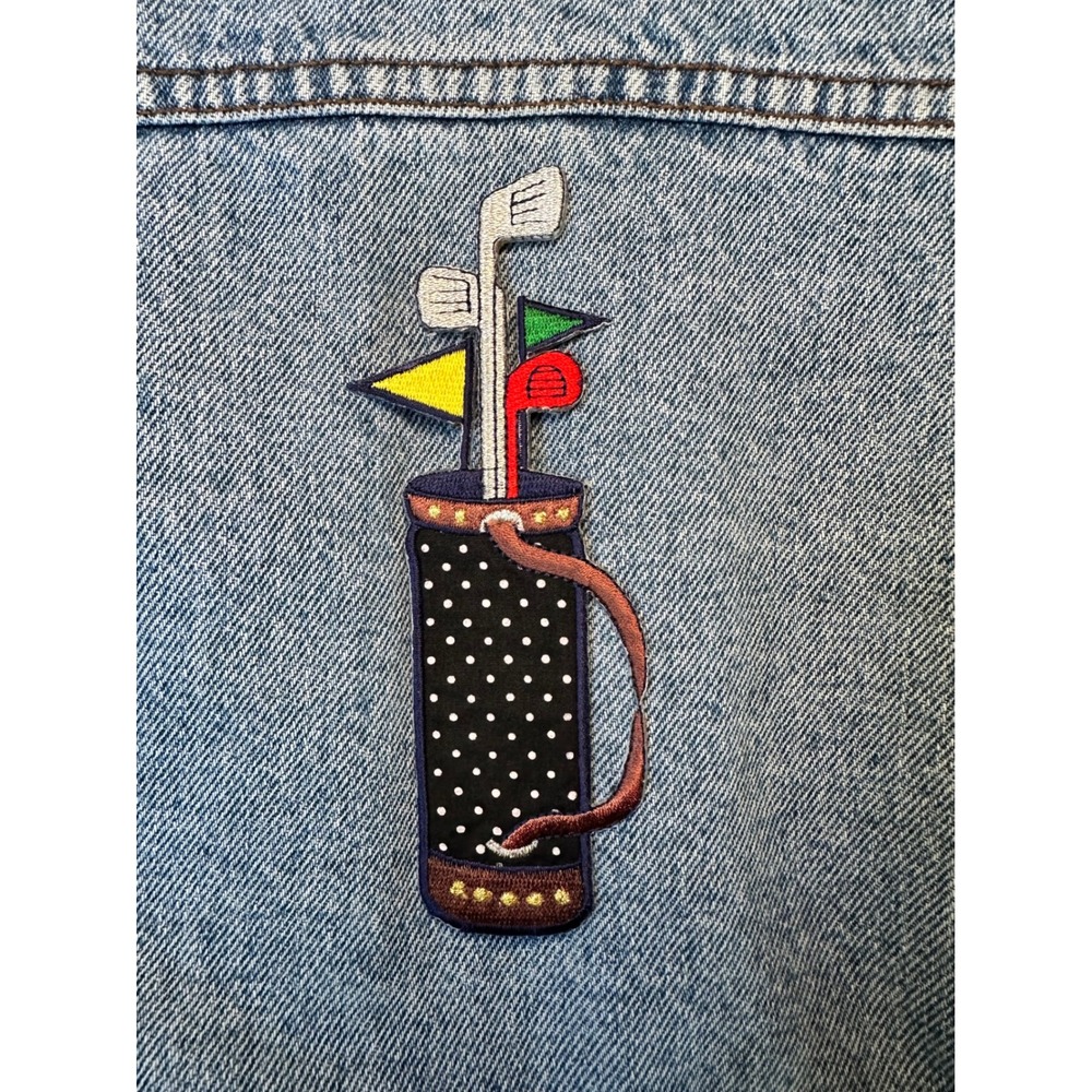 Golf Bag Patch Iron On Applique Embroidered Golf Clubs Flags DIY Craft